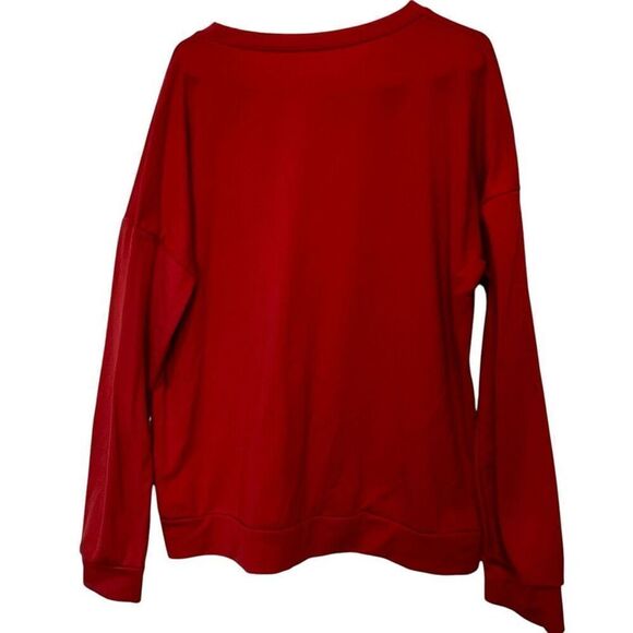 1692 They Missed One Crew Neck Long Sleeve Pullover Sweatshirt Red Black Large - Picture 4 of 5